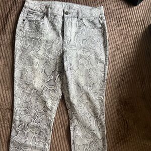 White House Black Market Gray Snake Print Women Jeans